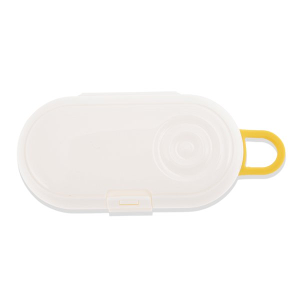 Unique Bargains 1 Pc Mini Estilo Caja de Joyería Organizador Blanco Amarillo PP Silicona