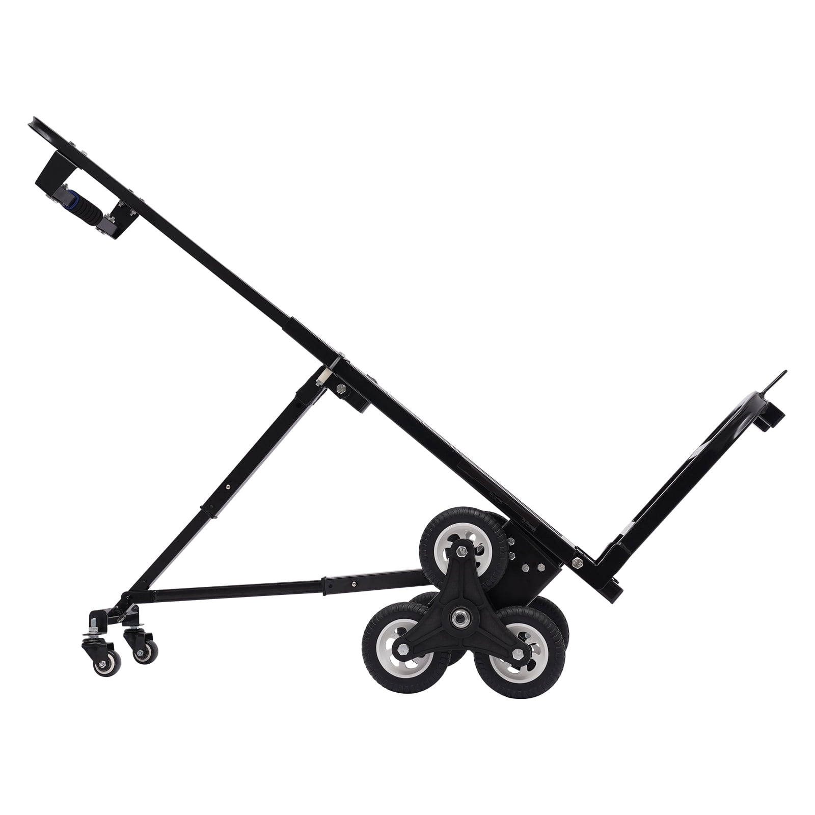 Hand Truck Dolly – Stair Climbing Cart, Stair Climber Cart 460 Lb Capacity All Terrain Stair Dolly Heavy Duty with Telescoping Handle and 6+2 Wheels (Black) Hand Truck Climbing Rope