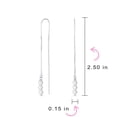 thumbnail image 4 of Bling Jewelry Womens Long Wire Hook Dangle Earrings with Three Simulated White Pearls Sterling Silver, 4 of 4