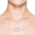 thumbnail image 4 of Angara Natural Diamond Necklace - Interlocking Diamond Circle Necklace in 14K White Gold for Women, 4 of 8