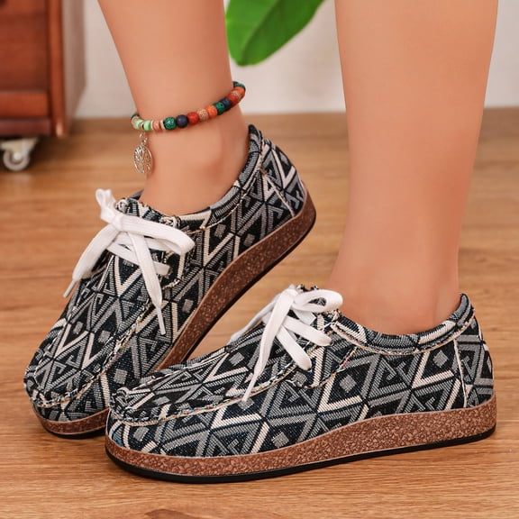 Willtoo Womens Boho Sneakers 2026 Low Top Canvas Casual Shoes Lace Up Fashion Comfortable Walking Shoes