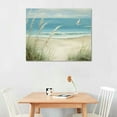 thumbnail image 2 of Shiartex Beach Sea Canvas Wall Art: Seaside Coastal Reed Painting Blue Ocean Nautical Picture Modern Minimalist Seascape Grass Path Artwork Decor for Living Room Bedroom 16x12in, 2 of 6