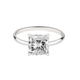 thumbnail image 3 of Cora Jewellery 2CT Princess Moissanite Hidden Halo Engagement Ring For Women, 10K White Gold, 3 of 5