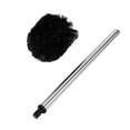 thumbnail image 1 of Cepillo de limpieza para inodoro de baño, cabezal redondo negro, mango de metal de acero inoxidable, 1 of 10