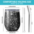 thumbnail image 5 of 12oz Stemless Wine Tumblers Halloween Spider Webs and Spiders Vacuum Insulated Stainless Steel Travel Tumbler Cups Mug with Lid and Straw for Champaign,Cocktail,Beer with Cleaning Brush, 5 of 5