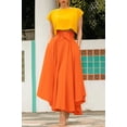 thumbnail image 2 of Chouyatou Women's Elegant High Waisted Side Slit Irregular Bohemian Maxi Skirt with Pockets, 2 of 4