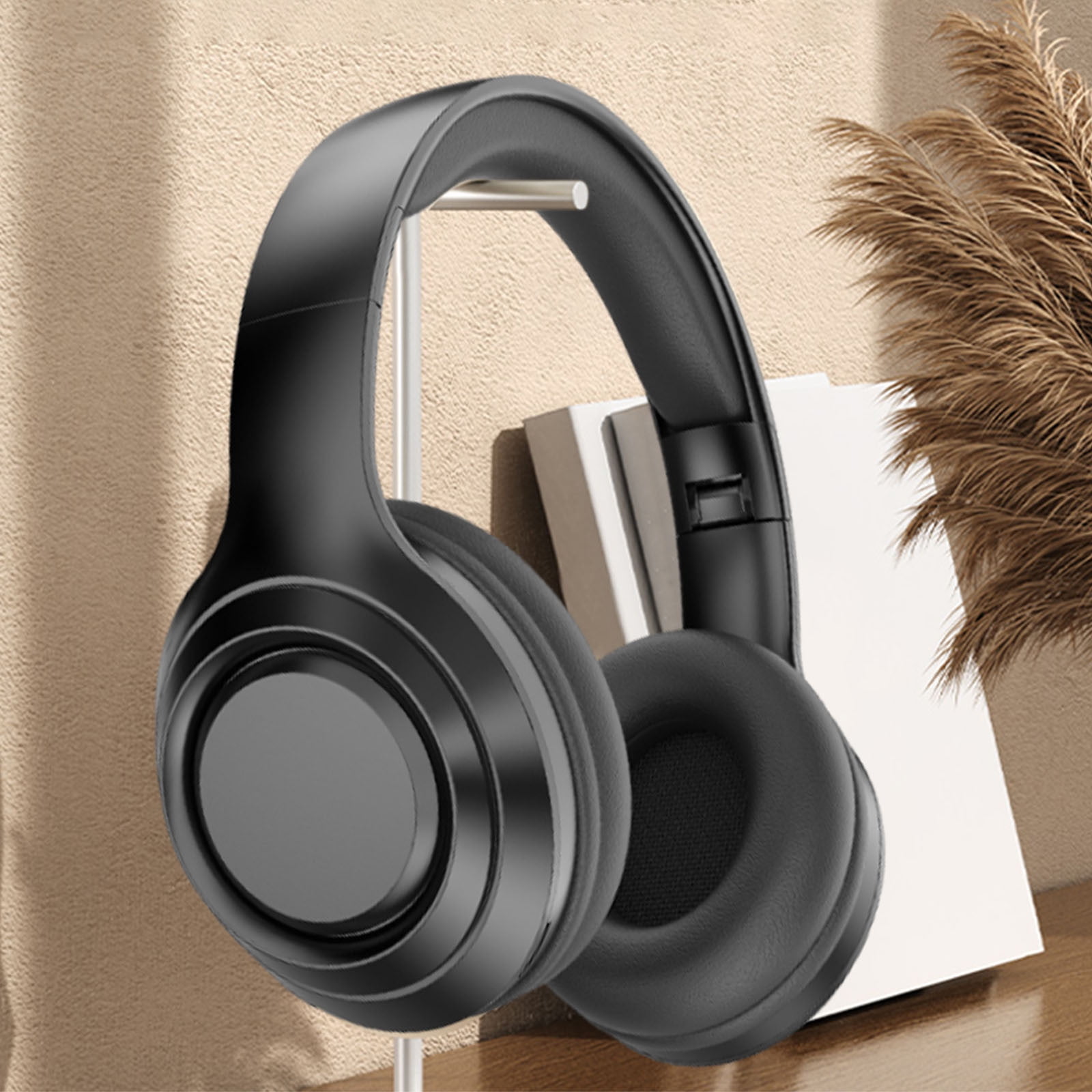 Wireless Bluetooth Over Ear Headphones Up to 28H Battery Life Headset with Microphone Gym Overhead Headphones Compatible with iOS & Android Mobile Phones, Computers, Laptop,Black