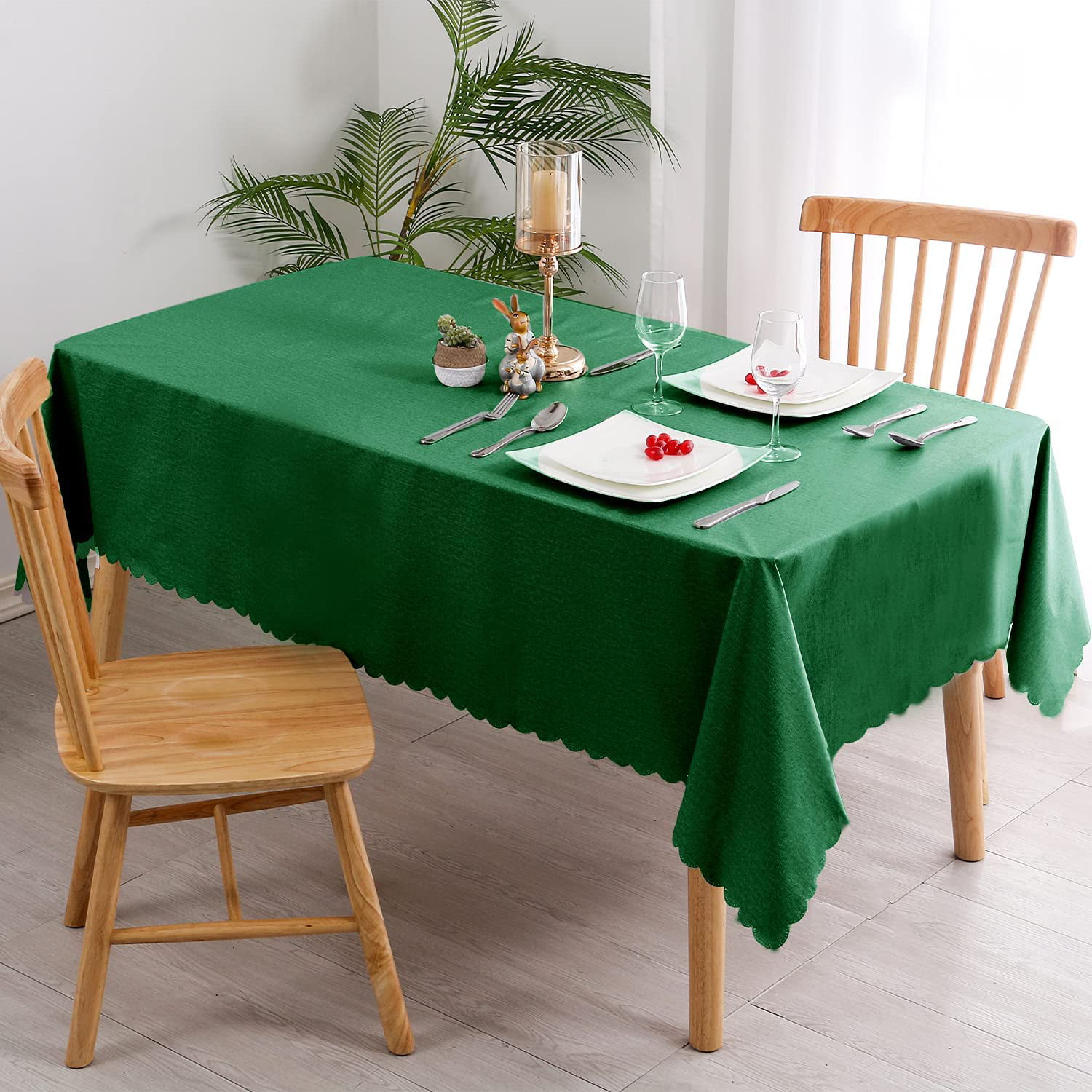 Tablecloth Rectangle/Oval Green Ombre Fish Scale Table Cloth Outdoor  Waterproof Tablecloths for Party Picnic Indoor Table Cover for  Dining/Kitchen Home Decoration 52x70in : : Home
