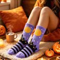 thumbnail image 4 of NOLDARES Halloween Socks for Women Girls, 1 Pairs Ghosts Print, Colorful Pattern Novelty Cute(Z189-Purple), 4 of 4