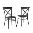 thumbnail image 3 of Crosley Furniture Camille Metal Dining Side Chair in Matte Black (Set of 2), 3 of 10