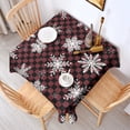 thumbnail image 2 of Red and Black Checkered Christmas Snowflake Pattern Square Tablecloth,Waterproof Square Table Cover,Wipeable Spillproof Washable Table Cover for Home Kitchen Party Decor 52"x52"(132x132cm), 2 of 6