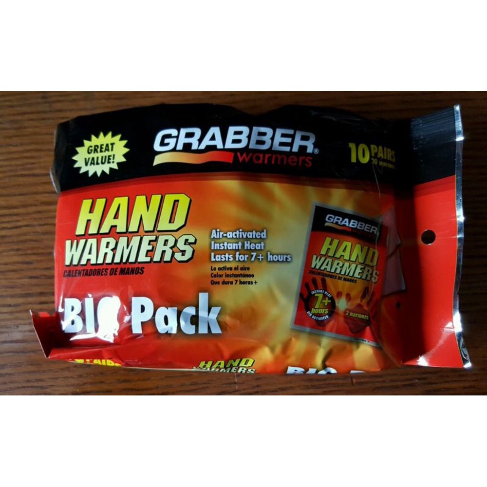 GRABBER HAND WARMERS 10PAIRS 20WARMERS INSTANT HEAT 7+ HOURS