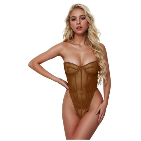 Leakproof Ladies Underwear Women s Fashion Sexy Strapless Net Transparent Solid Color Strapless Underwear Sexy Underwear for Women(Size:XS)