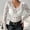 White, variant on Women'S T Shirts Solid Color V Neck Layer Lace T Shirt Top White L