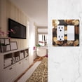thumbnail image 5 of Yayeee Rocker Switch Wall Plate 3-Gang 6.5"x4.6" Home Decorative Outlet Cover, Gold Flower, 5 of 6
