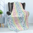 thumbnail image 4 of Modern Soft Flannel Fleece Blanket, Rainbow Colored Ombre Bubbles and Rounds Circles in Wavy Shape Line Art Print Image, Cozy Plush for Indoor and Outdoor Use, 70" x 90", Multicolor, by Ambesonne, 4 of 5