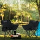 thumbnail image 3 of Silla Plegable para Camping Pesca Playa y Exteriores de Lona Impermebale Ligera Silla para Exterior Ergonomica con Estructura de Acero y Funda Transportadora Set de 2 Sillas (Negro), 3 of 5