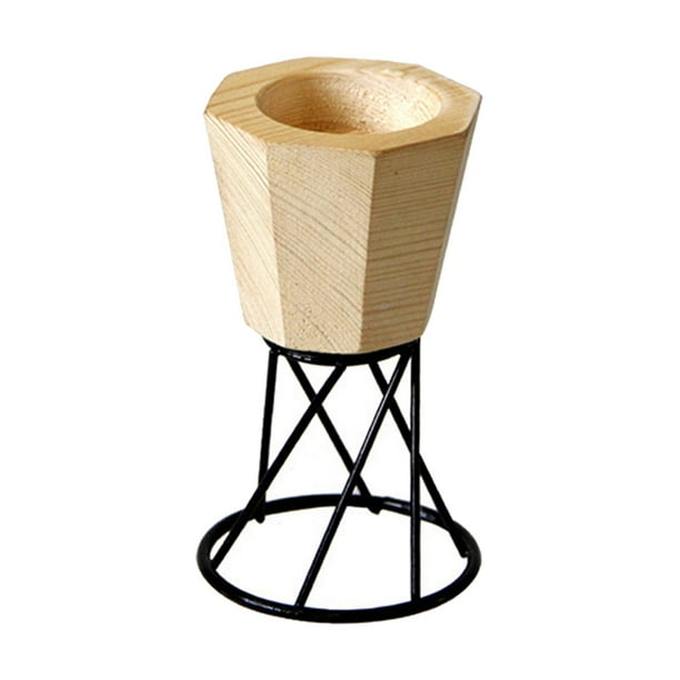 Candelabros de madera, candelabro, vela votiva, repisa de comedor Natural