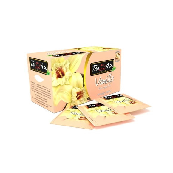 Tea4U Vanilla Black tea, Ceylon tea, box of 25 teabags