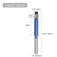 thumbnail image 1 of 1Pc 1/4 Shank Trim Router Bit With Bearing for Wood Template Bit Milling Cutter 6.35X8, 1 of 8