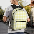 thumbnail image 5 of Yield Lemon Yellow Checkboard Print Backpack for Women Men, Lightweight Casual Travel Daypack, Classic Basic College Backpack, Middle School Bag, 5 of 5