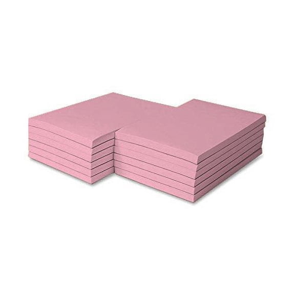 Colored Memo Note Pads Glued on Top - Pink - Size 4 x 6" - 100 Sheets Per Pad, 5 Scratch Pads Per Pack