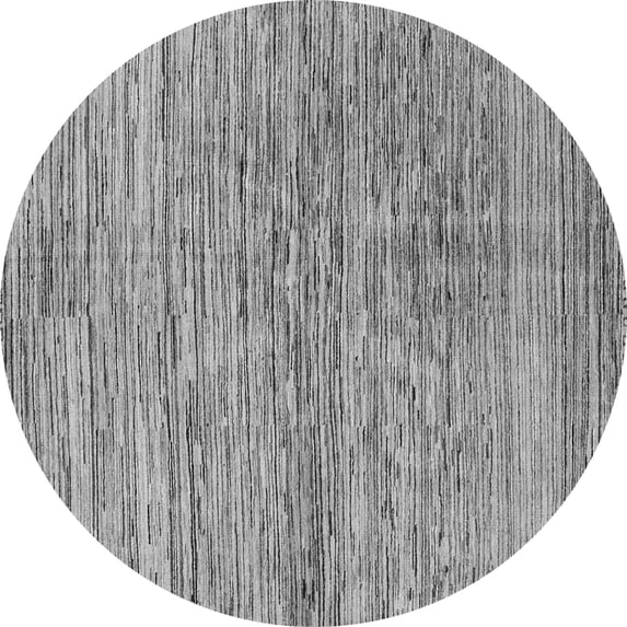 Ahgly Company Indoor Round Abstract Gray Modern Area Rugs, 3' Round