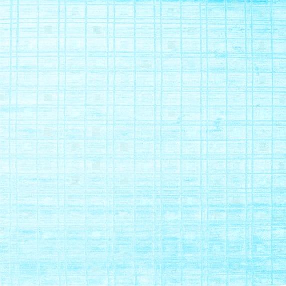 Ahgly Company Indoor Square Solid Light Blue Modern Area Rugs, 8' Square