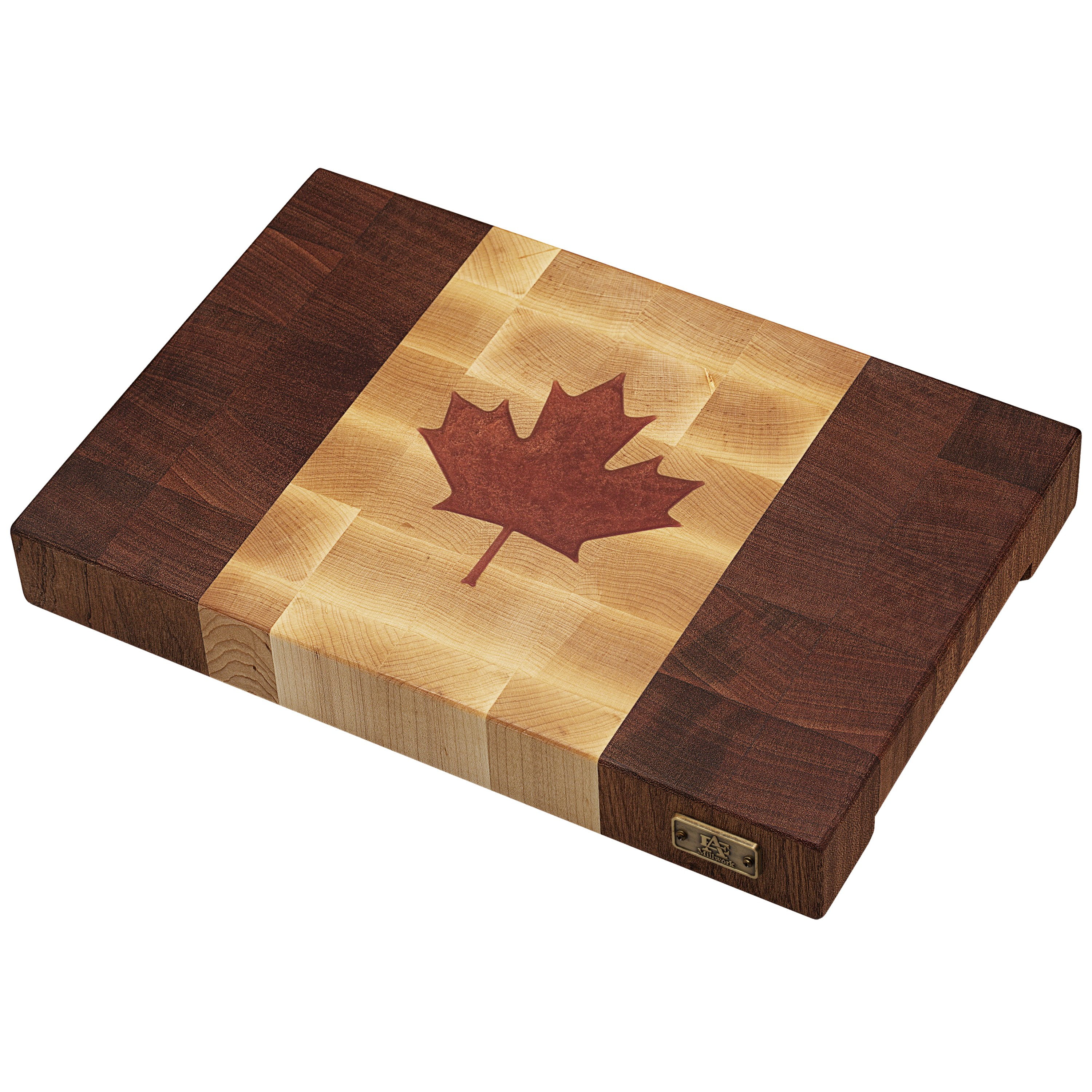 Maple Leaf Engraved Walnut Cutting Board without Handles