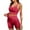 Red, variant on BLTIBY Shapewear Workout Sets for Women Two Piece Outfits Seamless Tummy Control High Waisted Biker Shorts Sports Bra Gym Yoga Activewear Red Free Size