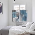 thumbnail image 4 of Blue Grey Kitchen Curtains 63 Inch Length, Modern Oil Painting Art Abstract Grommet Top Bedroom Living Room Curtains, Light Filtering Cafe Curtain Drapes 2 Panels Set 104''x63'', 4 of 9