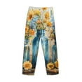 thumbnail image 3 of Lsque Rustic Blue Vase Blossoms Print Men's Pajama Pants, Lounge Pant - Comfortable Home Wear,Elastic Waistband, Stylish Design-Large, 3 of 9