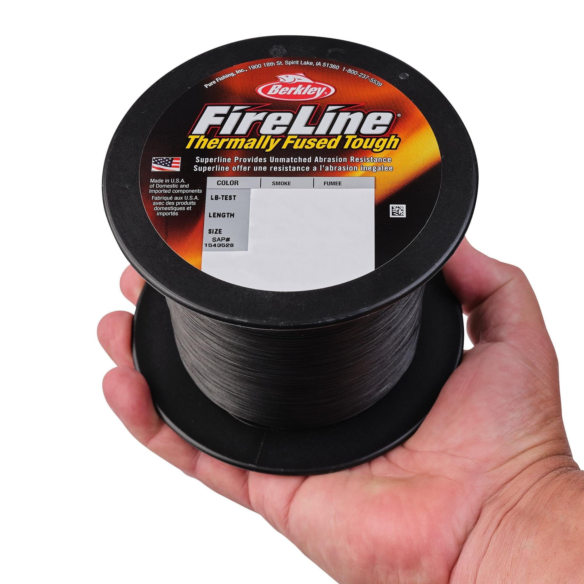 Berkley FireLine® Fishing Line, Smoke, 10 lb Test Strength, 1500 yd