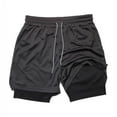 thumbnail image 2 of Men's 2 in 1 Shorts 7" Solid Color Compression Shorts Breathable Fitness and Leisure Sports Beach Pants, 2 of 4