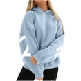 thumbnail image 1 of Fashiona Women's Letter Print Loose Pullover Hooded Sweatshirt Tops, 1 of 5