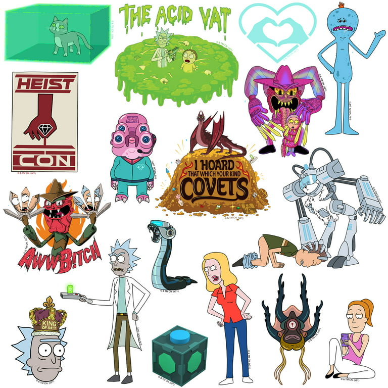 Rick and Morty Sticker Pack Die Cut Vinyl Large Deluxe Stickers Variety  Pack - Laptop, Water Bottle, Scrapbooking, Tablet, Skateboard,  Indoor/Outdoor