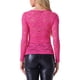thumbnail image 3 of INSPIRAR CHIC Blusa de Encaje Floral de Manga Larga con Corte Frontal Transparente para Mujeres del Día de San Valentín L Rosa Fucsia, 3 of 5