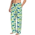 thumbnail image 2 of Xecao Cute Dinosaur Blue Green Men's Straight Lounge Pajama Pants: The Ultimate in Comfortable Sleepwear, 2 of 9