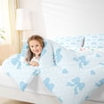 thumbnail image 3 of Erosebridal Blue Bowknot Kids Twin Bedding Sets 7-Piece, Cute Princess Bow Bedding Comforter Set, 3 of 7