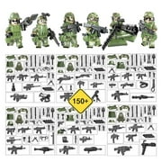 6 Military Minifigures Military Camouflage Geely Suits CF Cross The line of fire DIY Assembled Building Block Figures