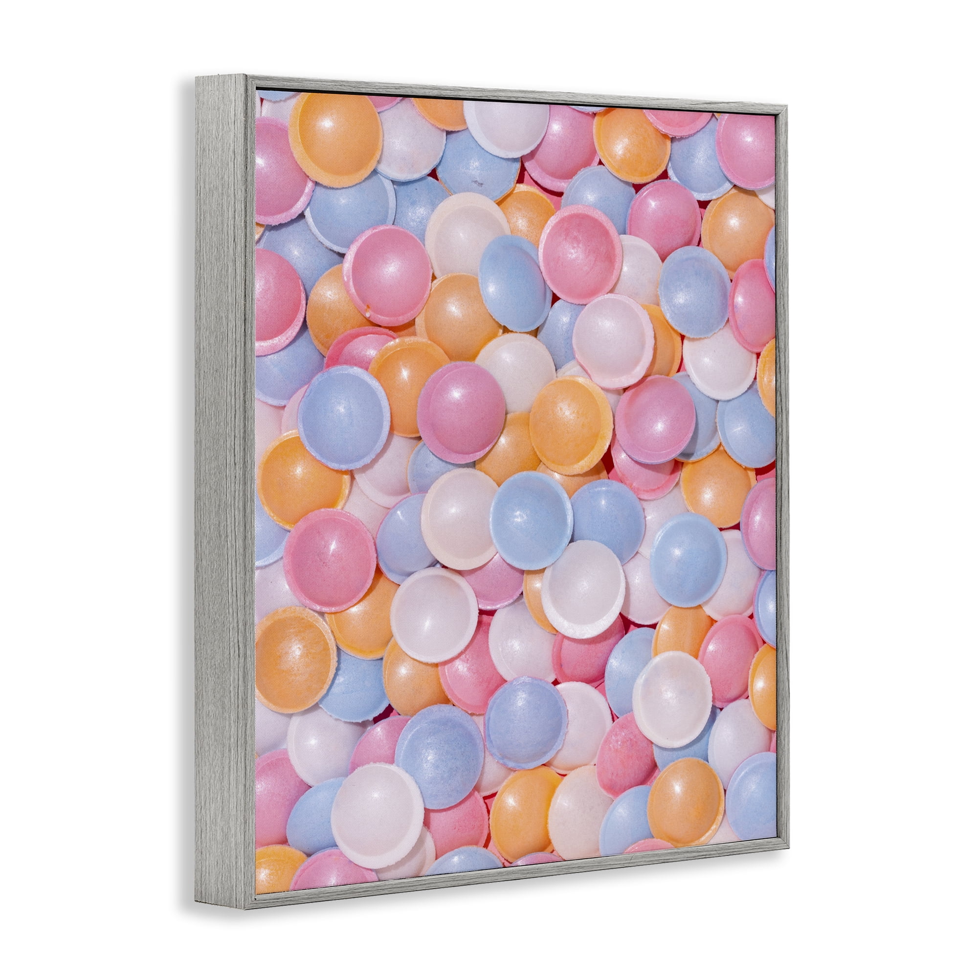 Stupell Industries Retro Pastel Candies Gray Framed Giclee Art, design by LISH Creative