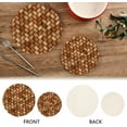 thumbnail image 4 of GZHJMY 2PCS Trivets Set 3D Wicker Print Brown Heat Resistant Table Potholder Round Pot Holders Trivet Mat for Kitchen Counter Hot Pots and Pans, 4 of 7