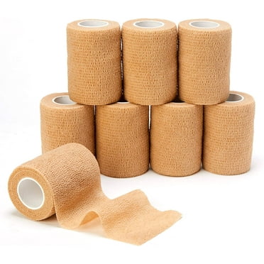 Self Adhesive Bandage Tape, 3 Inches X 5 Yards, 8 Pack, Elastic Cohesive Bandage Medical Wrap for First Aid, Sports, Wrist & Ankle