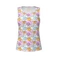 thumbnail image 4 of Xecao Donuts and Coffee print women's scoop neck, loose-fit workout tank tops for the gym., 4 of 9