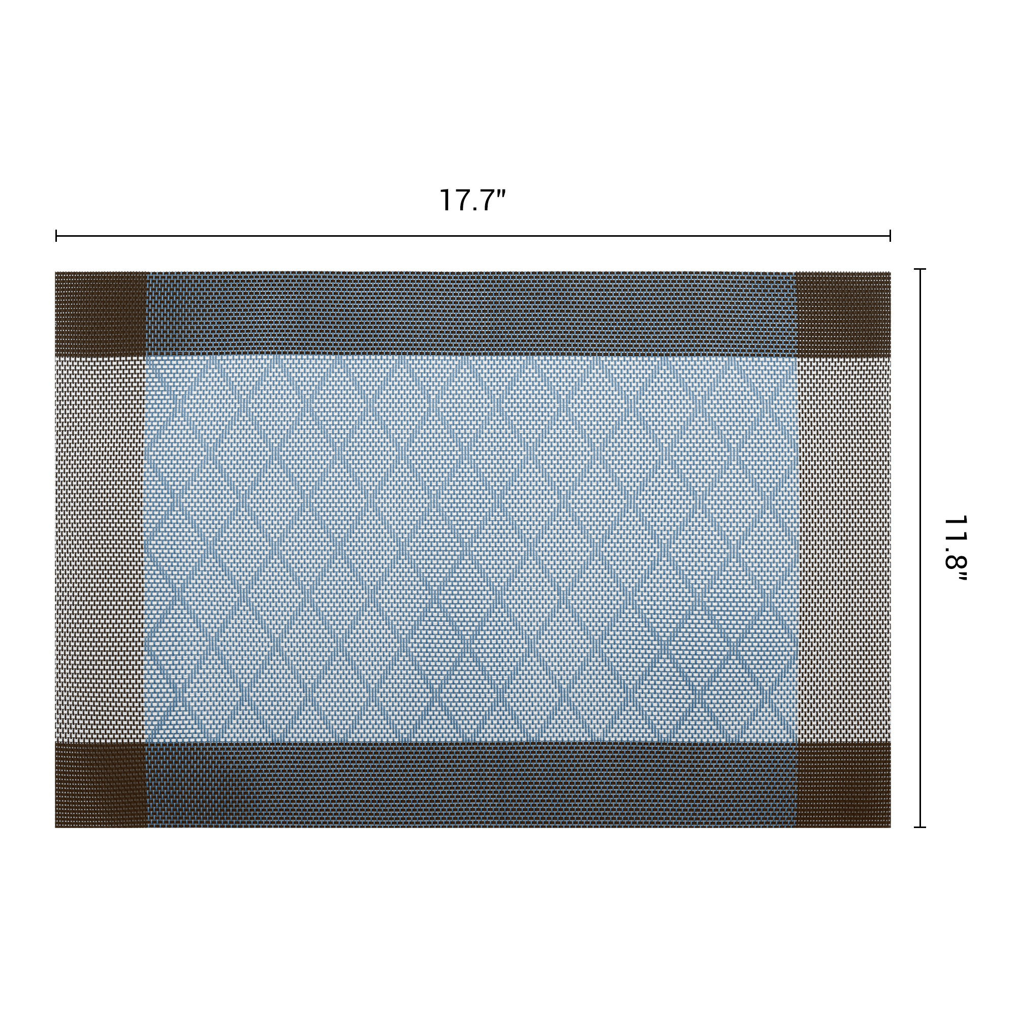 Unique Bargains Set of 6 Washable Plastic Placemats for Dining Table Indoor Dark Blue