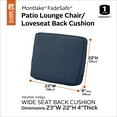 thumbnail image 4 of Classic Accessories Montlake FadeSafe Water-Resistant Patio Lounge Back Cushion, 23 x 22 x 4 inch, Heather Indigo, 4 of 20