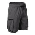 thumbnail image 4 of BUWTTER Men‘s Hip Hop Cargo Shorts Loose Fit Solid Color Baggy Street Casual Summer Dance Shorts Cargo Pockets GY2 S, 4 of 5