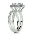 thumbnail image 3 of Dash Jewel 2.3 Ct Asscher Cut Diamond Bridal Set Engagement Ring - 14K White Gold Plated - Prong Setting Lab-Created Simulated Diamond Ring for Women's Proposal ,Anniversaries and Birthday Gifts, 3 of 3