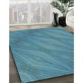 thumbnail image 3 of Ahgly Company Machine Washable Indoor Round Transitional Teal Green Area Rugs, 6' Round, 3 of 7