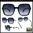 thumbnail image 3 of Womens 90s Rectangle Butterfly Designer Style Plastic Fashion Sunglasses Black Beige - Smoke, 3 of 8